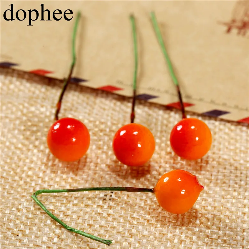Dohee 100 шт Искусственные ягоды Холли яркие красные ягоды Холли домашняя гирлянда Рождество Dec Новые Красивые 6 цветов