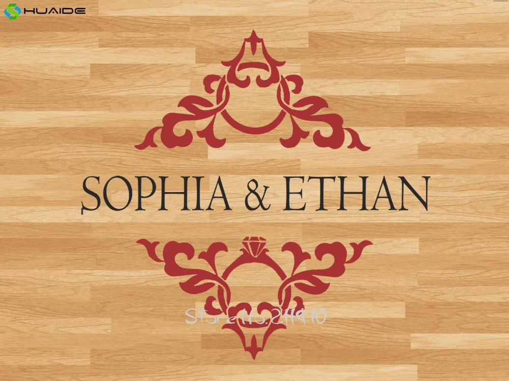 Индивидуальные свадебные наклейки s персонализированные напольные с именем