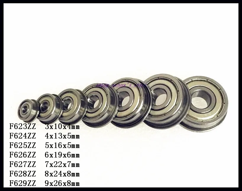 3 8 шт./лот F623ZZ F624ZZ F625ZZ F626ZZ F627ZZ F628ZZ F629ZZ фланцевый подшипник с глубоким желобом