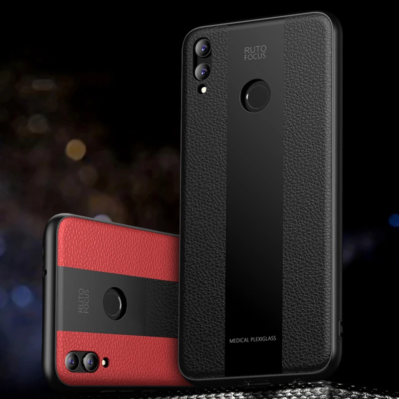 For Huawei Honor 8X Case PU Leather Cover Plexiglass Shockproof Luxury Hard Casing Housing 10 Phone Cases |