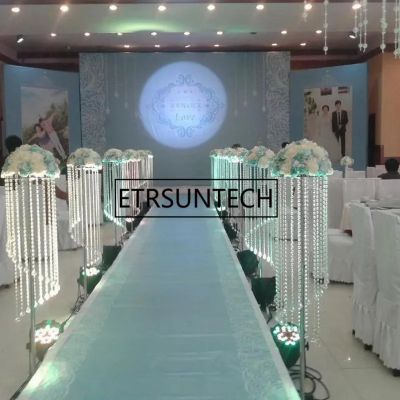 Fiyat 10 Adet 69 Cm 110 Cm Düğün Yol Kurşun Akrilik Kristal Avrupa Düğün Centerpiece Olay Parti Dekorasyon Spiral Çiçek Vazo