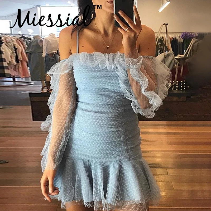 Miessial прозрачное Сетчатое кружевное зимнее платье ретро клубный сарафан короткое