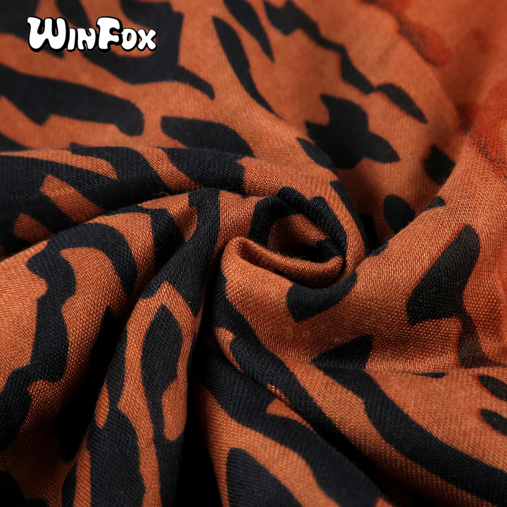 Winfox модный черно-белый шарф Леопардовый женский длинный мягкий шали из фуляра с