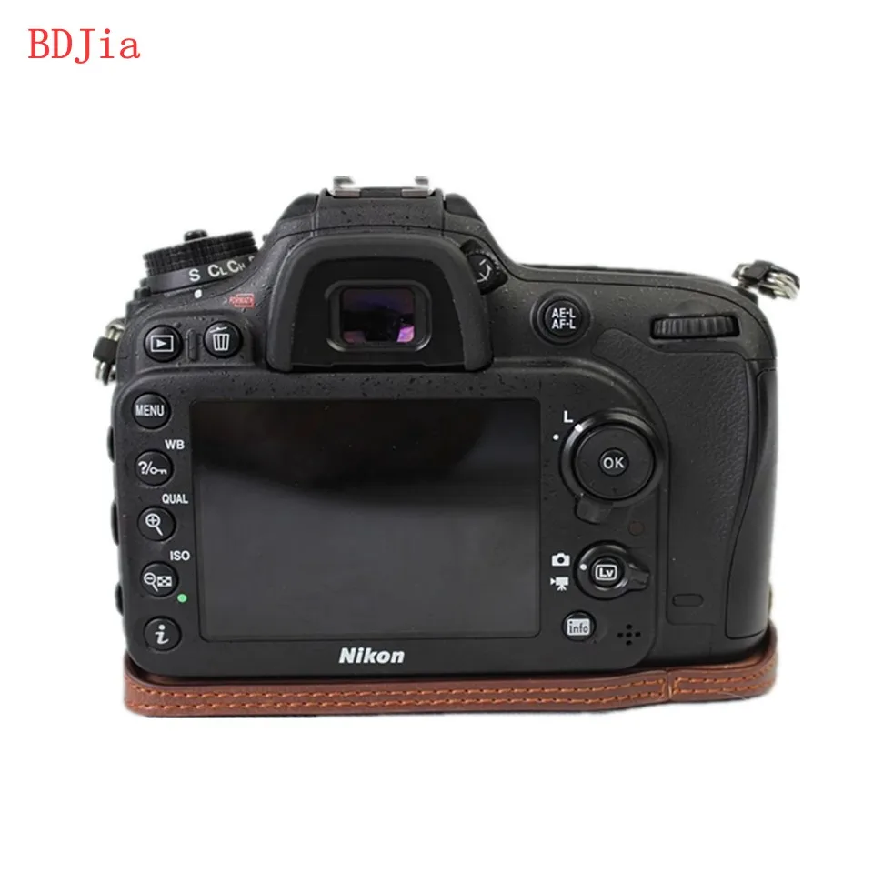 Сумка для камеры чехол Nikon D7200 D7100 из искусственной кожи наполовину корпус крышка