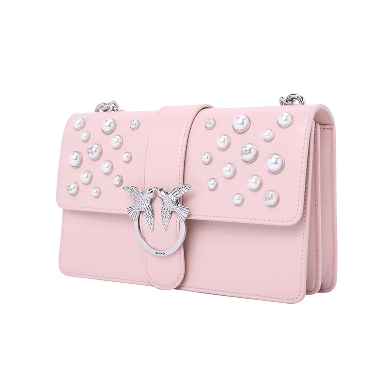 Pinko Women's LOVE LEATHER PEARLS Shoulder Bag 1P216H Y4YB | Багаж и сумки