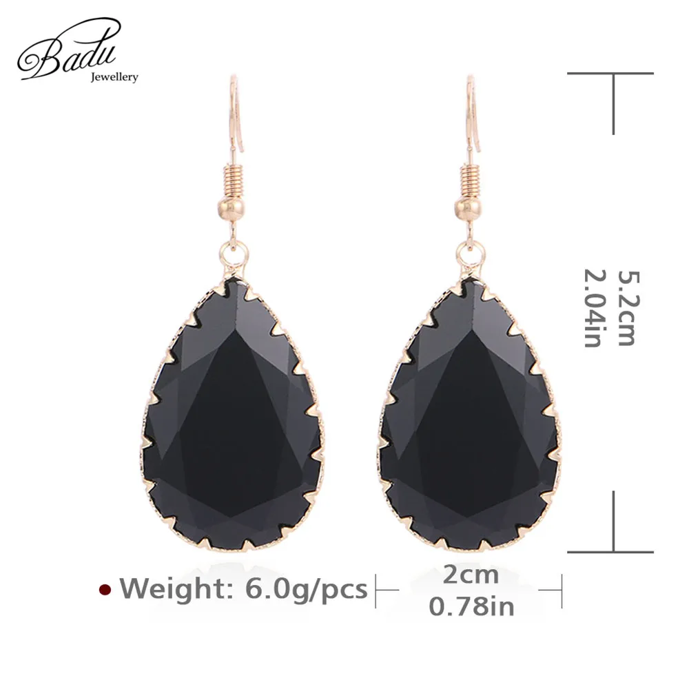 

Badu Transparent Water Drop Crystal Dangle Earring 2018 Trendy Jewelry for Party Women Faceted Crystal Drop Earrings 7 Colors