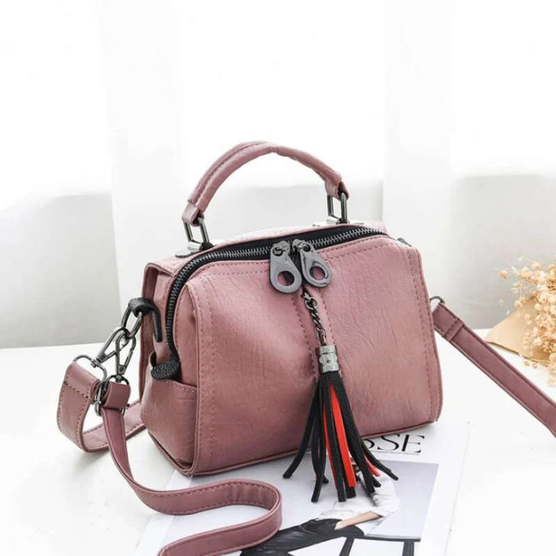 FGJLLOGJGSO Brand winter PU Leather handbag crossbody bags for women Tassel soft Shopping tote female messenger shoulder bag sac | Багаж и