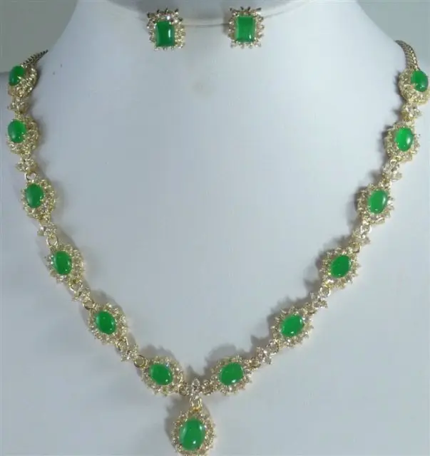 

FREE SHIPPING FREE SHIPPINGJewelry green necklace earring sets Natural jewelry