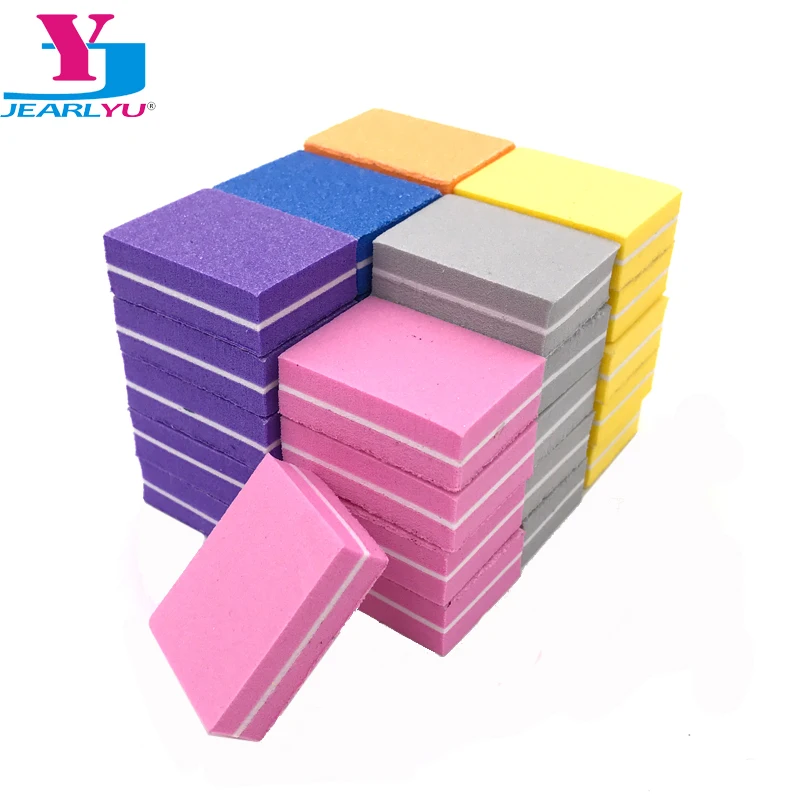 Оптовая продажа 50 шт. мини пилочки для ногтей смешанные цвета моющиеся 100/180