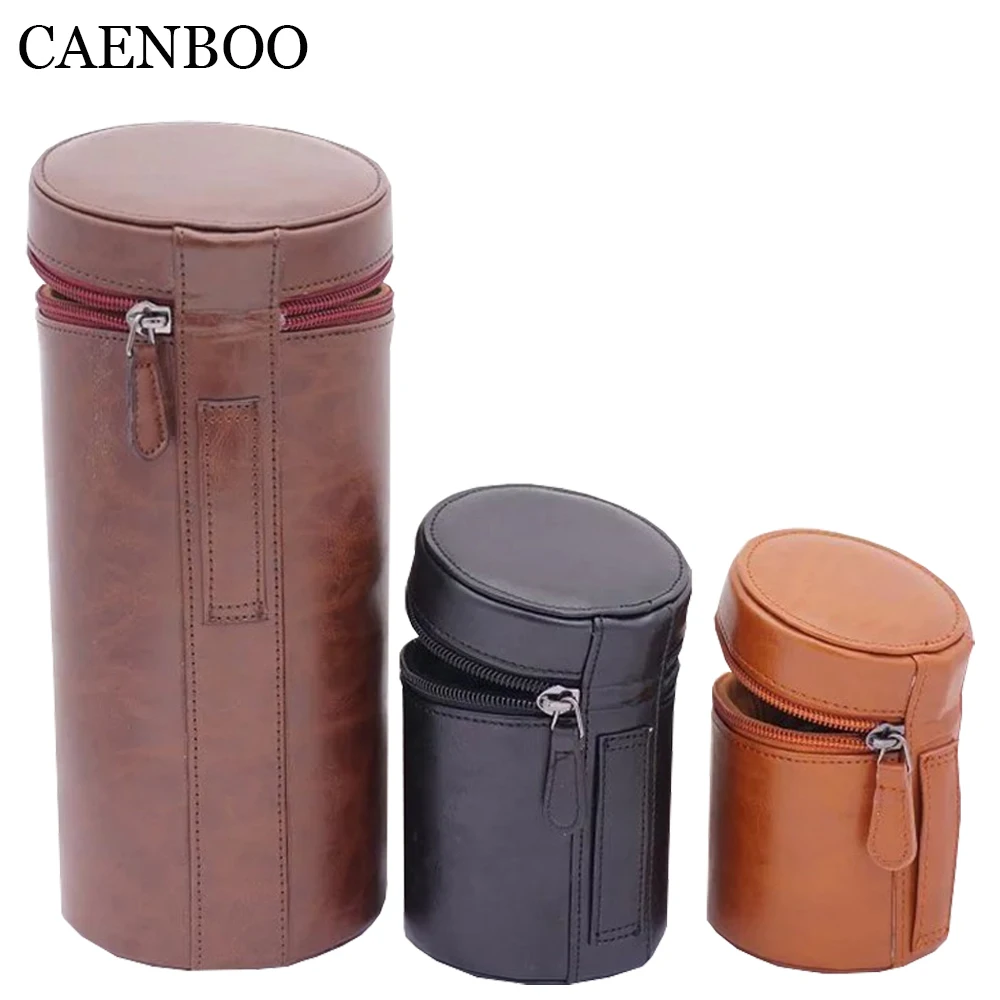 Чехол для объектива камеры CAENBOO из искусственной кожи в стиле ретро жесткий