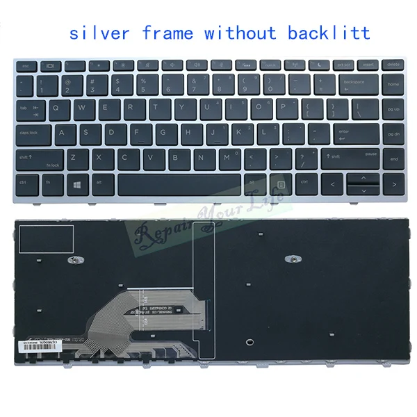 Клавиатура для ноутбука HP ProBook 430 G5 440 G5 445 G5 ZHAN 66 Pro G1 с подсветкой и черной рамкой
