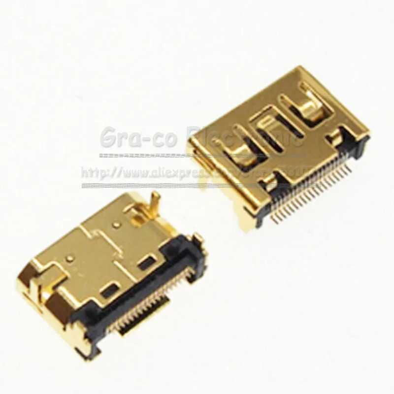 10 шт. позолоченный 19Pin HDMI гнездовой разъем типа C Mini Jack | Электроника