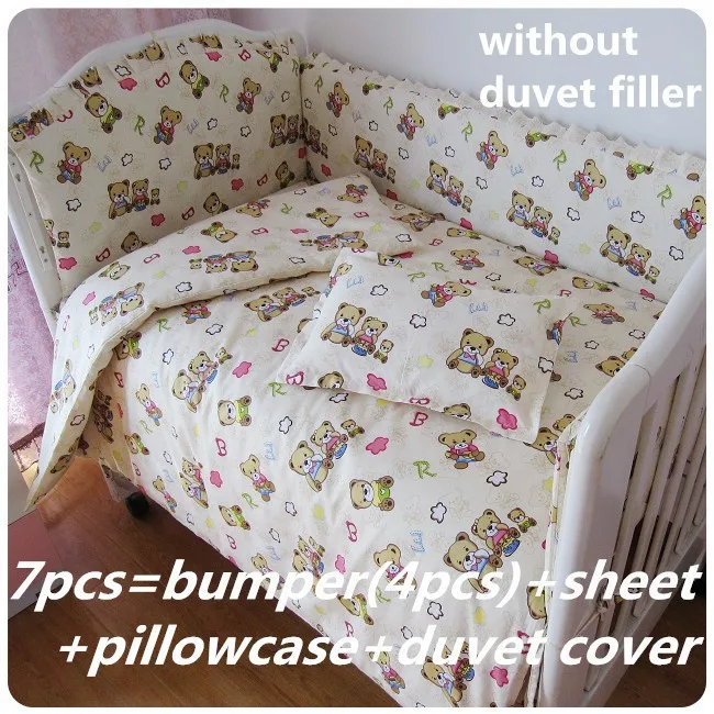

6/7PCS bed linen 100% cotton bed decoration cot baby bedding set бортики в кроватку,120*60/120*70cm