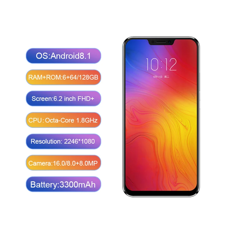 Lenovo Z5 L78011 4G LTE телефон Восьмиядерный Snapdragon 636 ZUI 3 9 16.0MP AI двойная камера 6 ГБ 64 Гб/128