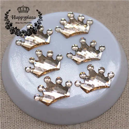 champagne 100pcs 100 шт 13*19 мм новые акриловые стразы в форме короны украшения для детского душа, аксессуары для самостоятельного изготовления - Цвет: champagne 100pcs