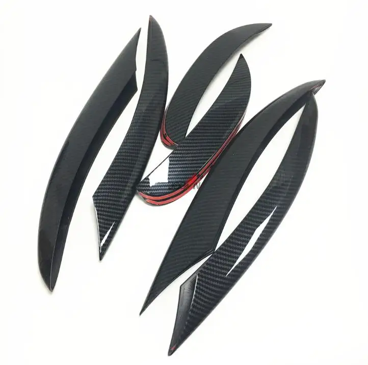 6pcs Carbon look Для Mercedes BENZ C Class W205 C200 C300 C43 C63 спортивный передний бампер сплиттер вентиляционные клапаны уплотнительная прокладка - Цвет: 6pcs Carbon look