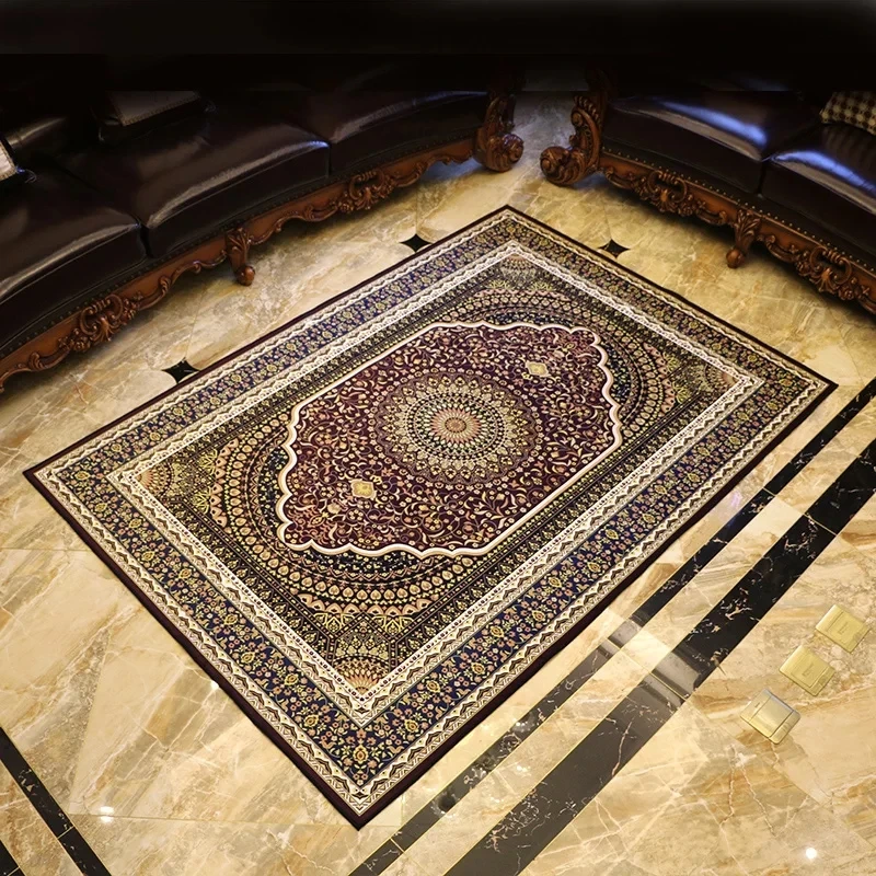 구매 레트로 스타일 클래식 카펫, 거실 커피 테이블 카펫, 직사각형 그라운드 매트, 페르시아 가정 장식 매트