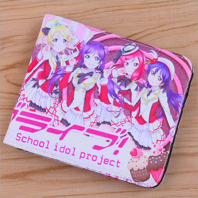 Lovelive Черный Дворецкий аниме короткий кошелек Себастиан микаелис и Ciel Phantomhive двойные зажим для денег - Цвет: Lovelive