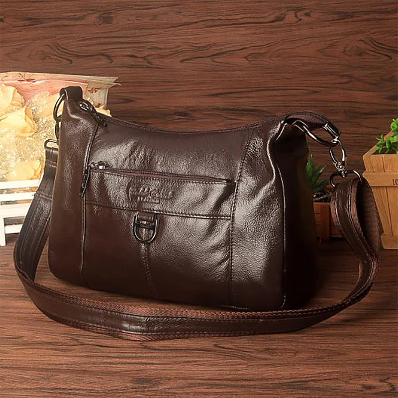 Женская Повседневная сумка через плечо из натуральной кожи для путешествий