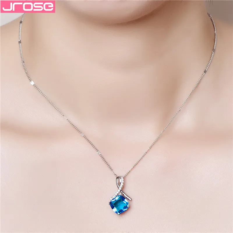 JROSE Трендовое серебряное ожерелье для женщин свадебные украшения 4 когтя