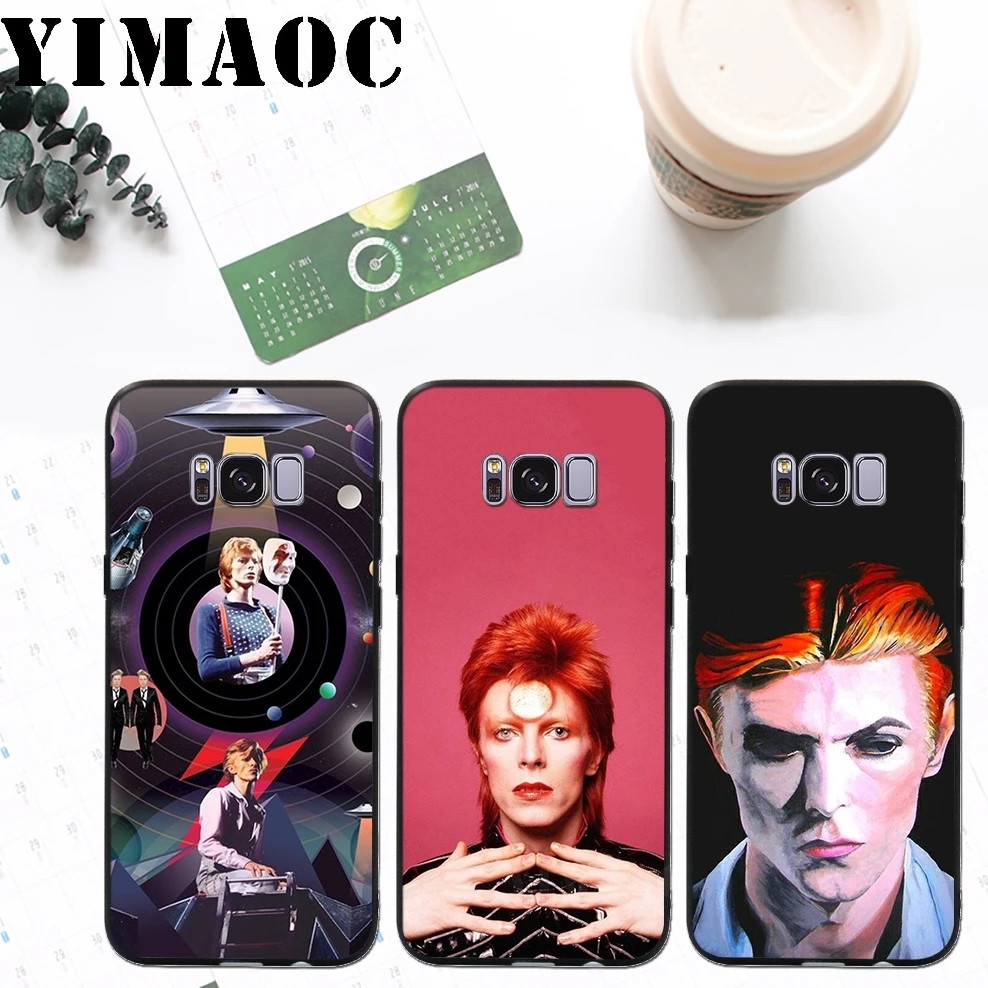 YIMAOC David Bowie Soft Silicone Case for Samsung Galaxy A3 A5 A6 Plus 2017 2016 S6 S7 Edge S8 S9 & Note 8 9 |