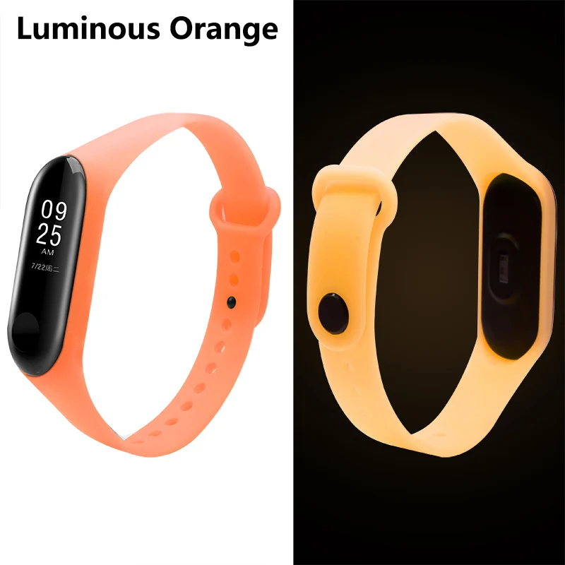 Luminous Orange BOORUI Большая распродажа Lu mi nous mi band 3 ремешок mi 3 ремешки для часов аксессуары ночной Светильник Замена запястья для Xiao mi band 3 smartband - Цвет: Luminous Orange