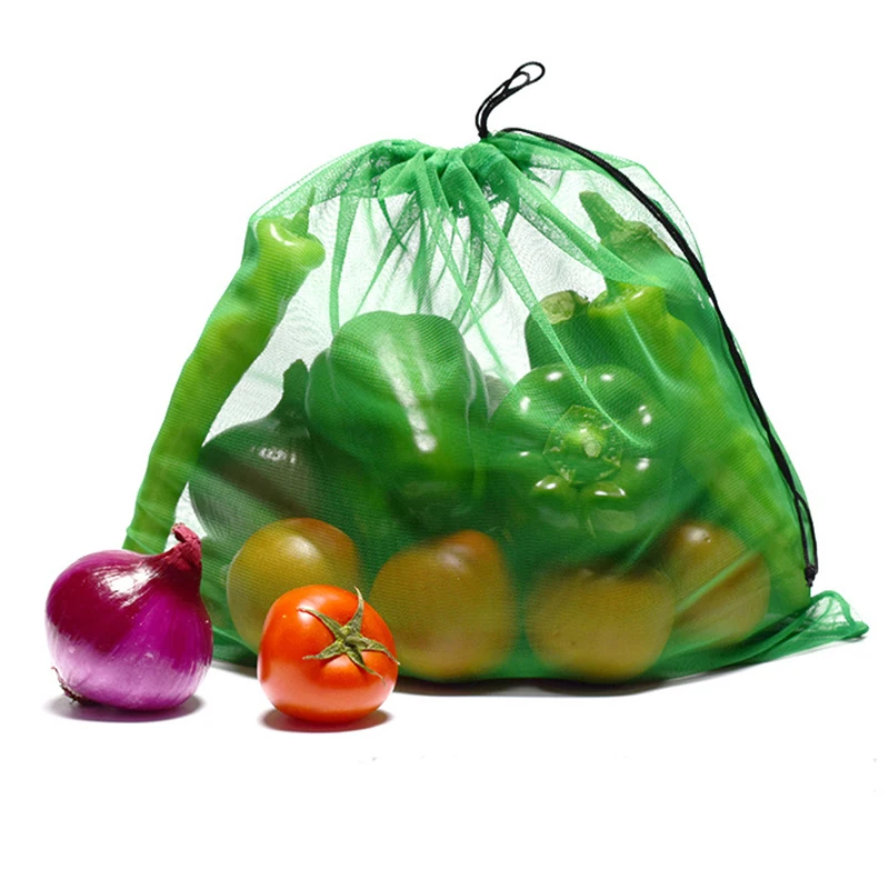 5 шт. складные сетчатые сумки для хранения овощей фруктов веревка двойная