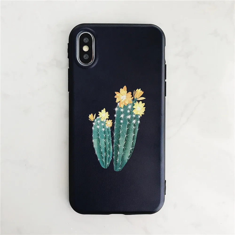 Victoria Retro Sunflower Silicone Phone Case For iPhone X 6 6s 7 8 Plus XS Max XR Fashion Cartoon Cactus Covers |