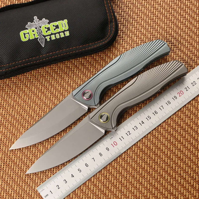 Складной нож reen thorn F7 С флиппером лезвие M390 TC4 титановая ручка карманный для