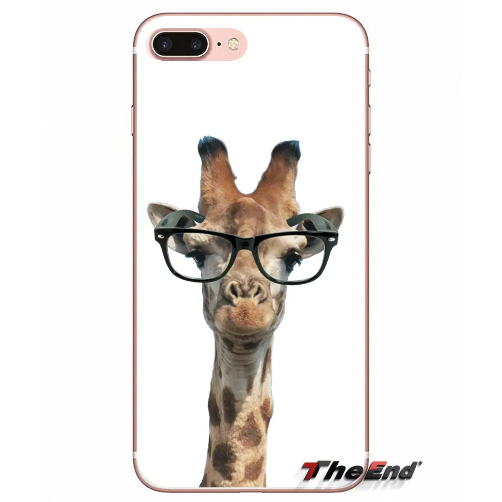 For Sony Xperia Z Z1 Z2 Z3 Z5 compact M2 M4 M5 E3 T3 XA Aqua LG G4 G5 G3 G2 Mini Sunglasses Giraffe spectacles Phone Case | Мобильные