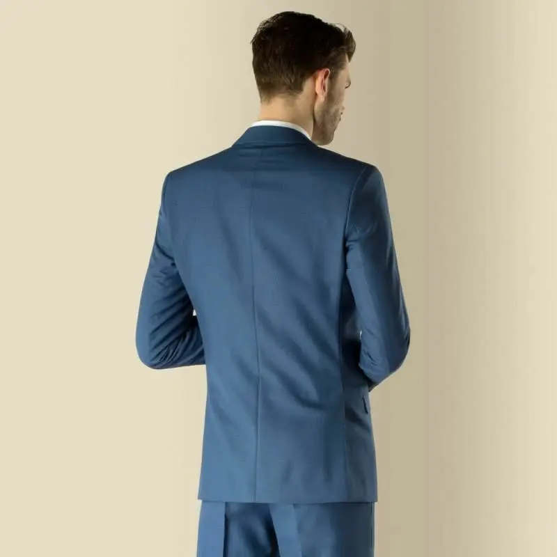 New Blue Navy Men Wedding Suits Slim Fit Jacket Tuxedos Best Man Formal | Мужская одежда