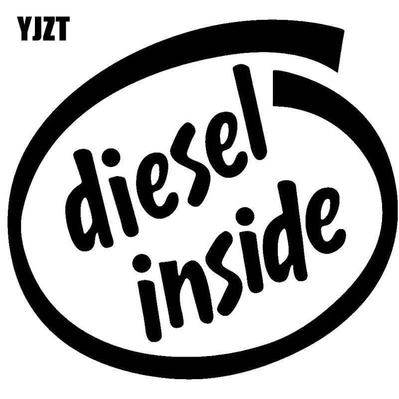 YJZT 15.5X14.3CM дизельная внутренняя виниловая наклейка, забавная черная/серебряная наклейка на автомобиль, стильный аксессуар