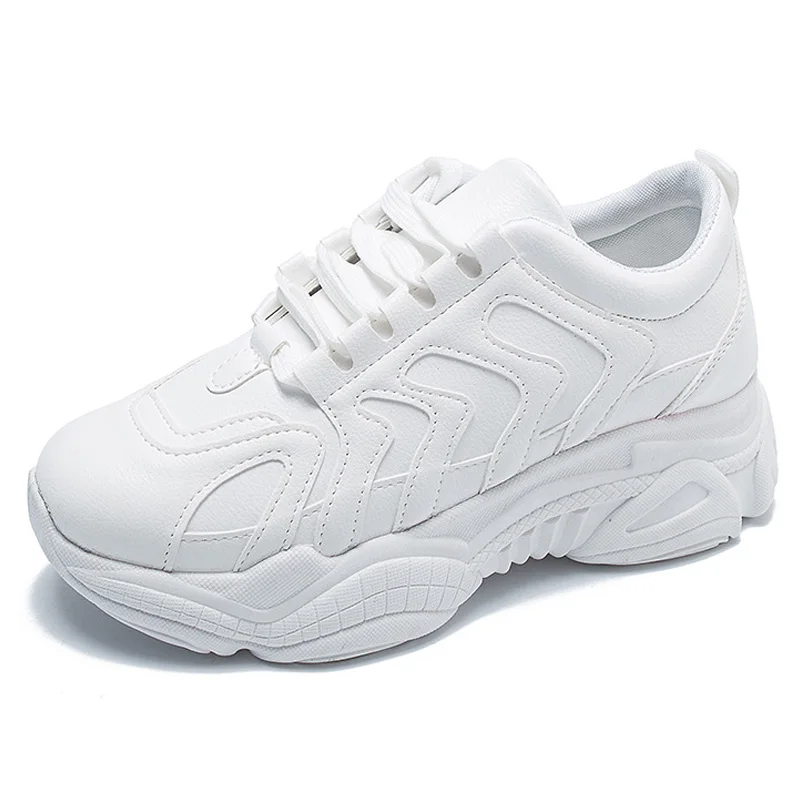 Женские кроссовки на платформе белые удобные шнуровке Tenis Feminino 2019|Женские и кеды|
