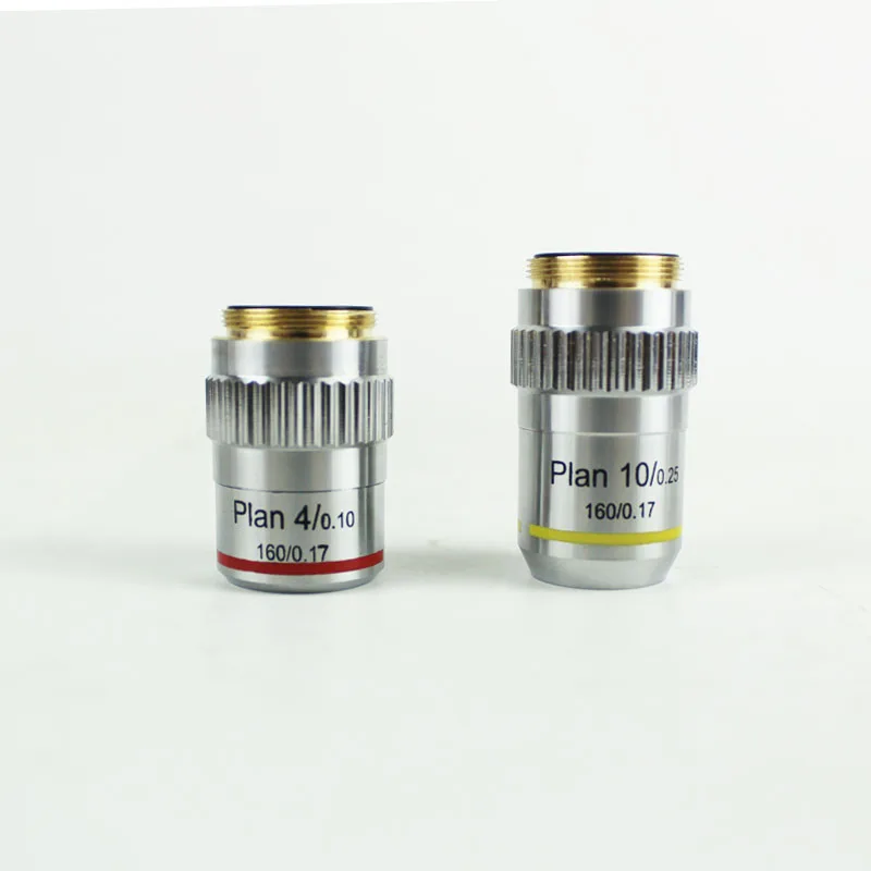 

195 Flat Field Achromatic Objective Lens 4X10X40X100X Flat Field Objective Microscope Objective
