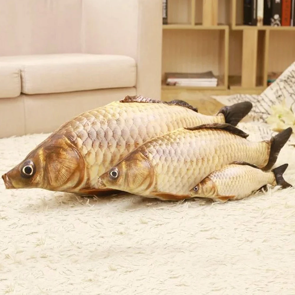 

Новинка, 3D подушка для карпа, животное, плюшевая игрушка, детский подарок, домашний декор, 60 см/23 дюйма, 20 см/7 дюймов, 40 см/15 дюймов