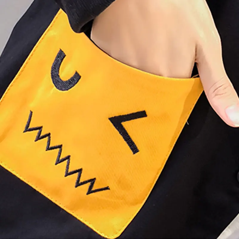 2019 Осенняя Черная Женская куртка-бомбер модная женская одежда свободная