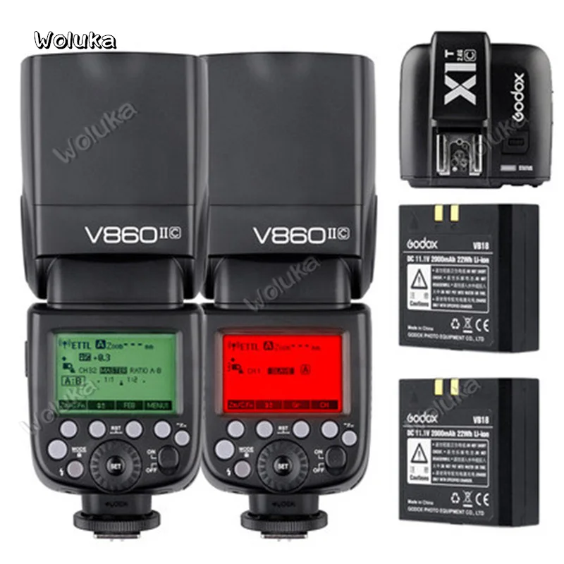 Godox V860 II * 2 + x1 Flash trigger C/N/F/S/O SLR camera flash machine lamp off set CD50 T03|Фотовспышки| |