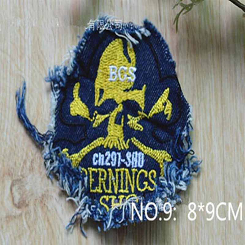 1 шт. Прошитые наклейки из джинсовой ткани в уличном стиле Персонализированный