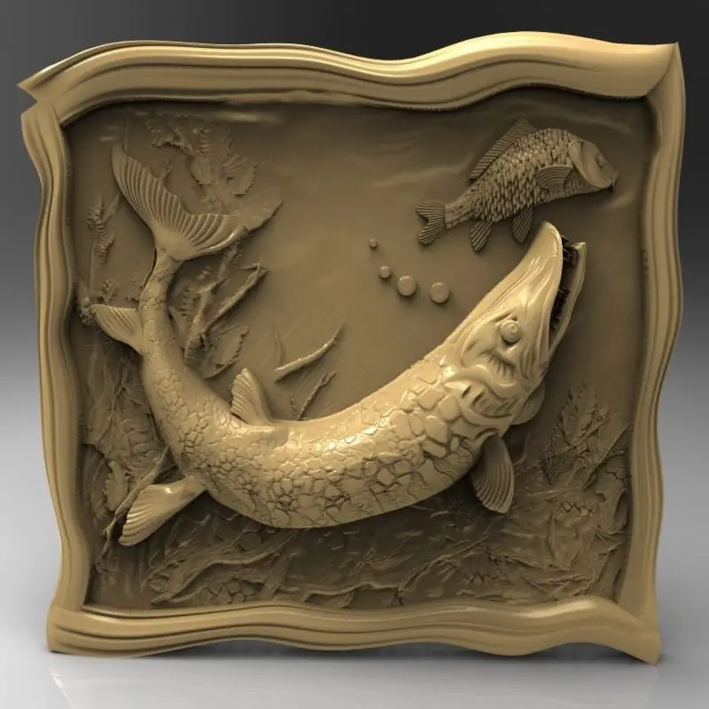 Щука 3D модель СТЛ рельефа для с ЧПУ формат мебели слоны украшение | Инструменты