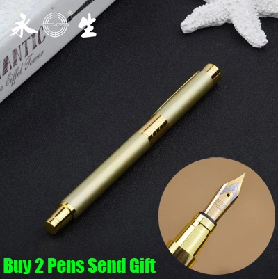 Gold Fountain Pen Упаковка коробки брендовая шариковая ручка роскошная коробка упаковки Руководящий работник быстрое письмо перо Yong Sheng 1132 - Цвет: Gold Fountain Pen