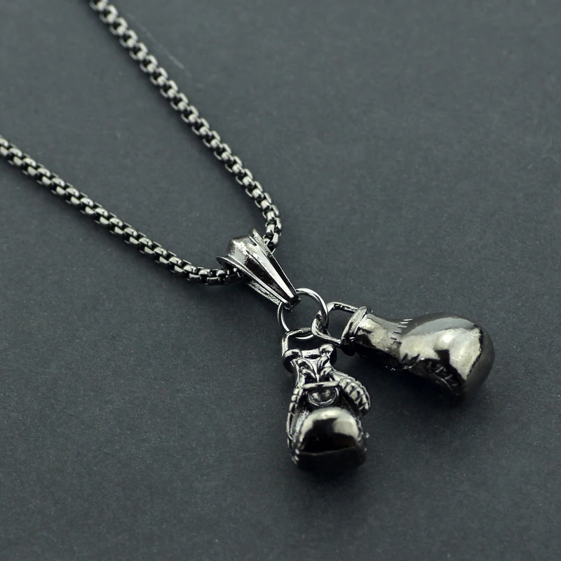 Модное ожерелье в виде спортивных боксерских перчаток индивидуальное с кулоном