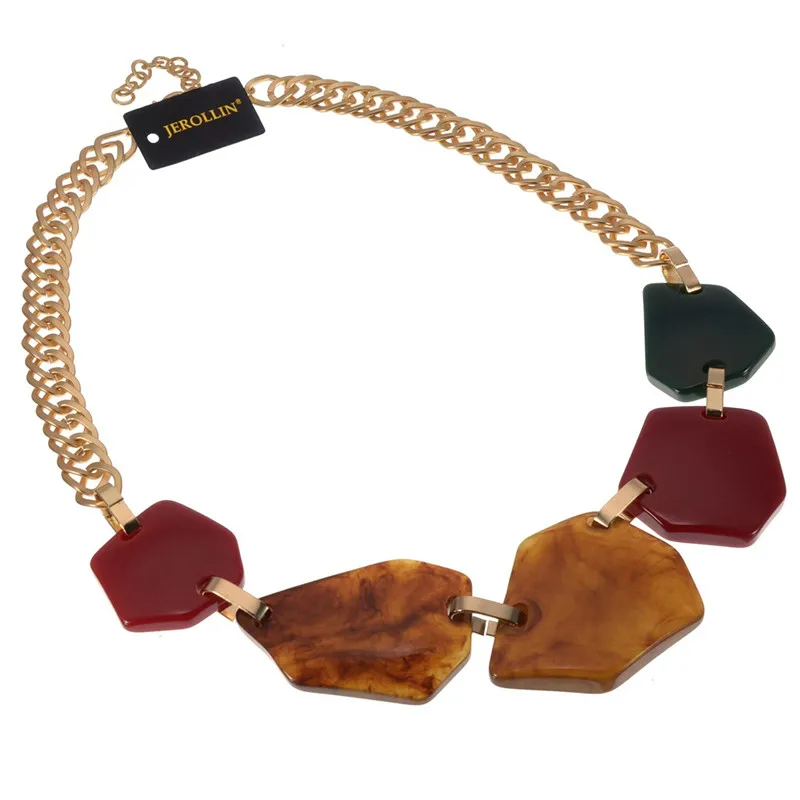 JEROLLI Maxi Statement Long Beads Necklaces Collier Fashion Spring Acrylic Geometric Pendant Collar Necklace for Women | Украшения и