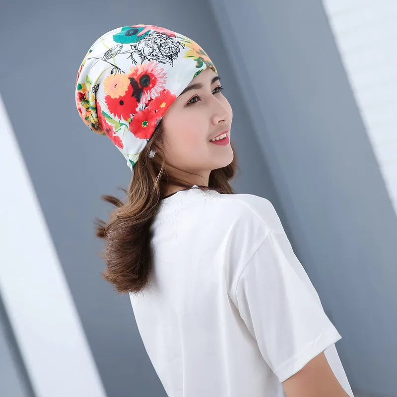 Женские шапки с цветочным принтом весенне осенняя розовая шапка модные тюрбан