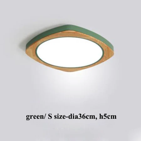 S size-green Скандинавский Многоцветный Сплав светодиодный потолочный светильник s гостиная приложение затемняемый дуб светодиодный потолочный светильник спальня акриловый потолочный светильник светильники - Цвет корпуса: S size-green