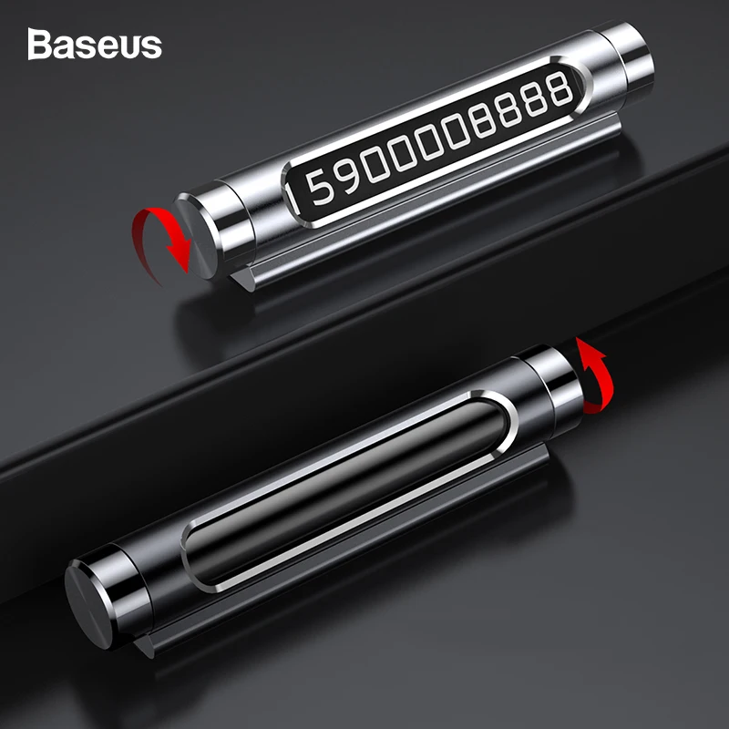 Baseus Автомобильная Временная парковочная карта для автомобиля, держатель для телефона, светящаяся телефонная номерная пластина, Авто поворотные аксессуары для автомобиля