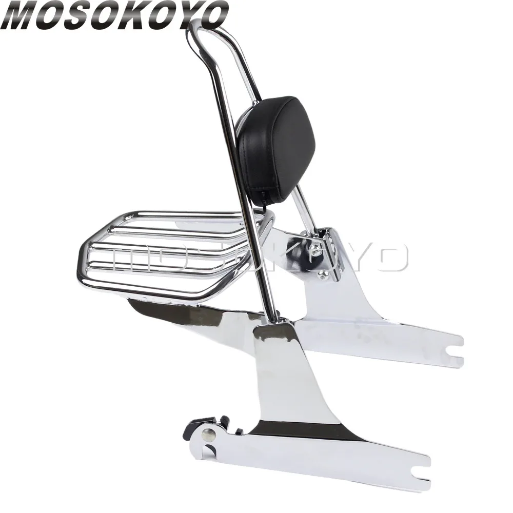 Хромированная отсоединяемая багажная стойка Sissy для Harley Dyna Low Rider FXD Street Fat Bob 2006-2019