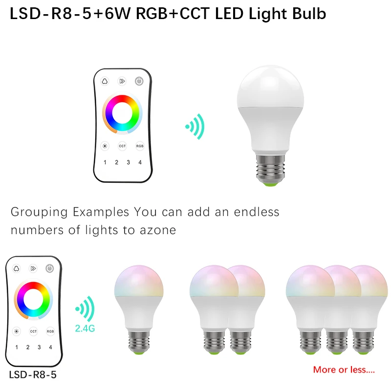 Полноцветная светодиодная лампа светодиодный прожектор AC86 265V E27 6 Вт RGB + CW WW 2 4G/Wifi