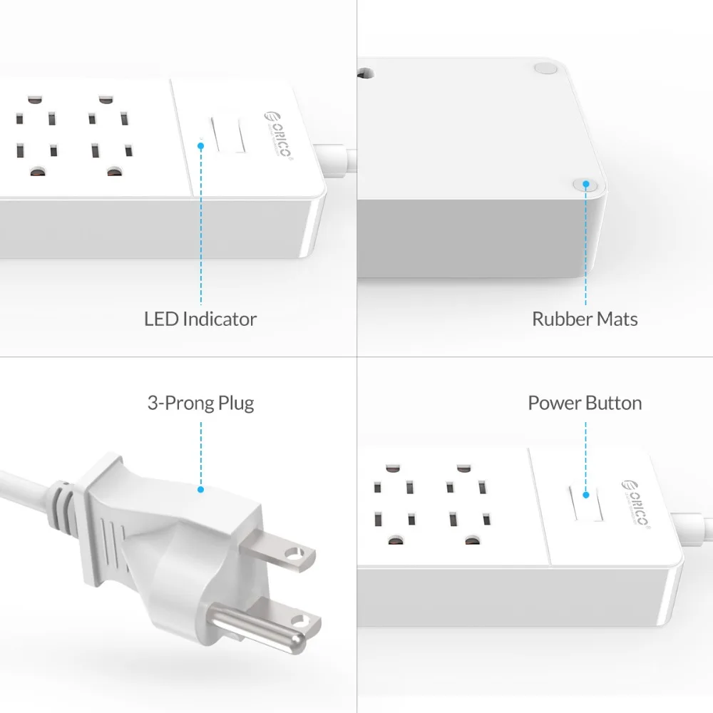 ORICO 12 портов AC + 4 USB блок питания Электронная розетка с переключателем защита от
