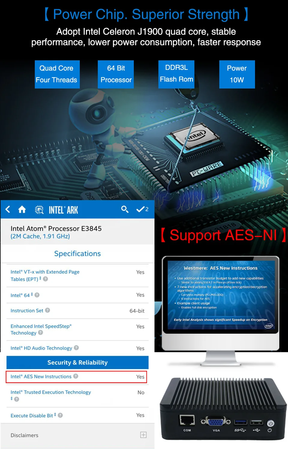 Minisys 4 Lan pfsense minipc Intel atom E3845 четырехъядерный мини itx материнская плата linux брандмауэр компьютер хост машина Поддержка AES-NI
