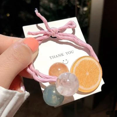 Orange Новые высококачественные эластичные повязки для волос с фруктами для женщин и девушек, корейские акриловые прозрачные повязки для волос с арбузом и клубникой, аксессуары для волос - Цвет: Orange